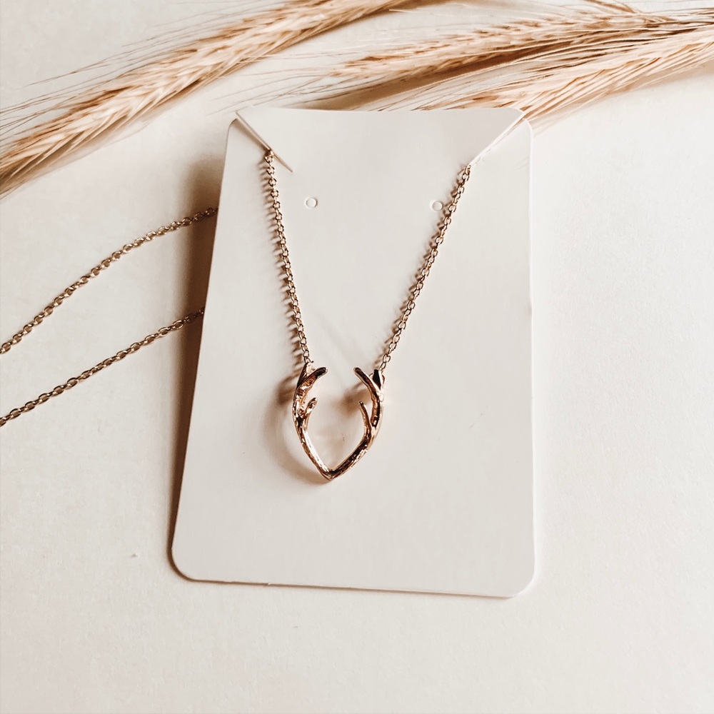 Antler Gold Dainty Pendant Necklace